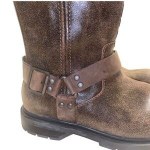 Rockport i Travel Boots Mens Size 43 US 9.5 Brown Leather Harness Western Cowboy